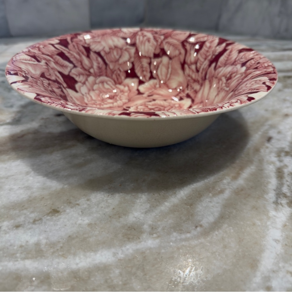 Myott Son Bermuda Pink 9” Serving Bowl 13” Serving Platter England Set of 2 - Picture 6 of 7